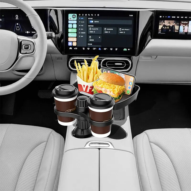 Expandable Multifunctional Car Snack Table Cup Holder