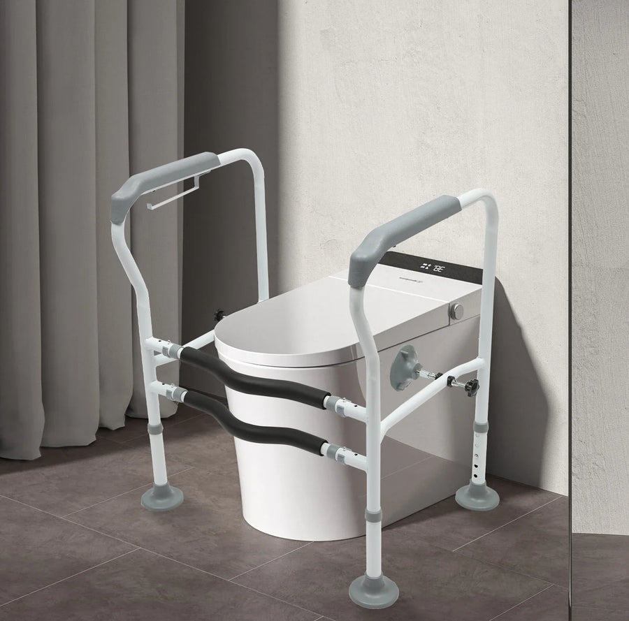 Adjustable Height Toilet Elderly Care Comfort Safety Rails - Image 3