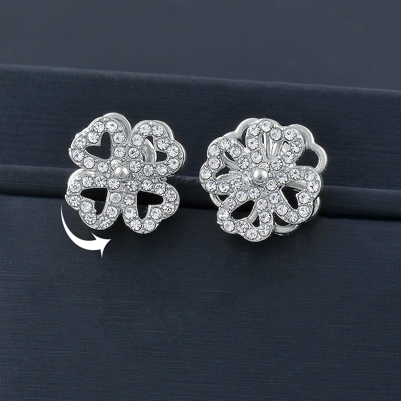 Elegant Rotatable Windmill Flower Earrings - Image 2