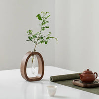 Oval Wood Frame Single Stem Vase - Image 4