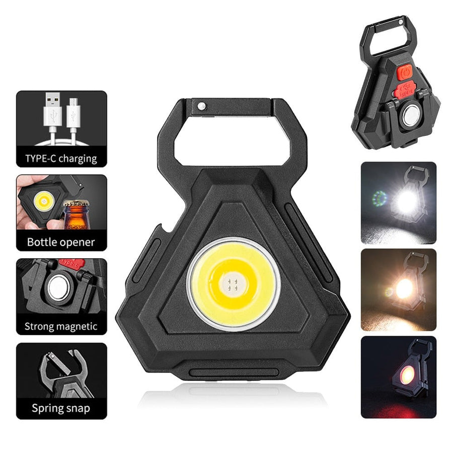 Mini LED Flashlight USB Bottle Opener Keychain - Image 1