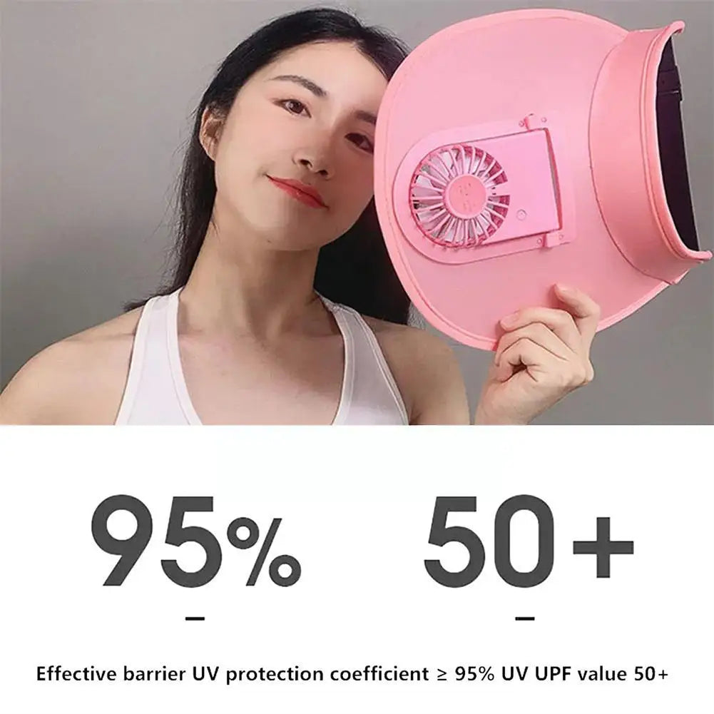 Breathable Summer Sun Visor Cooling Fan Hat