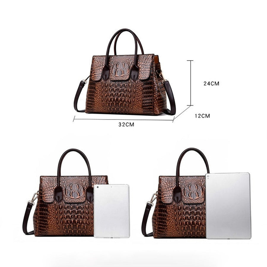 Elegant European Style Crocodile Pattern Women Bag - Image 4