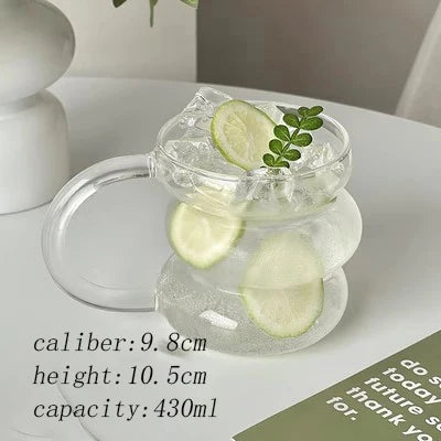 Sleek Glass Irregular Bubble Mug