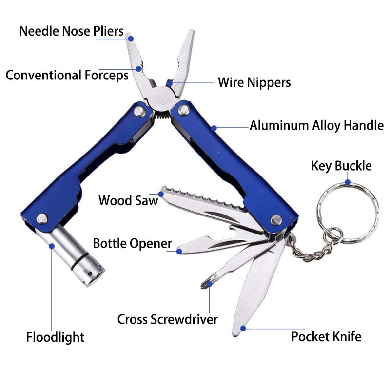 9in1 Explorers Aluminum Keychain Multitool