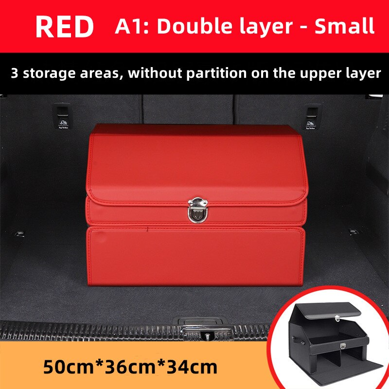 Car Guru Leather Large Capacity Trunk Organizer Box - Image 14