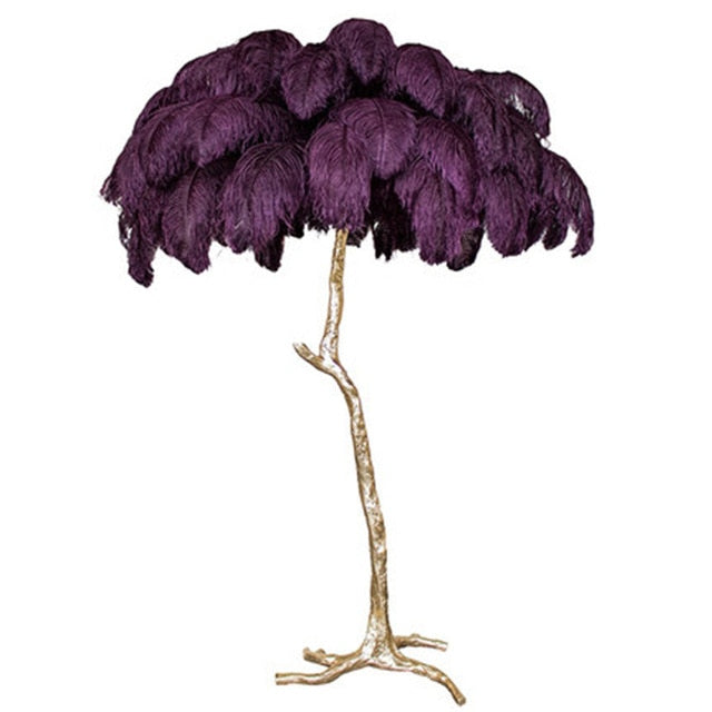 Nordic Glow Luxury Ostrich Feather Chic Floor Lamp