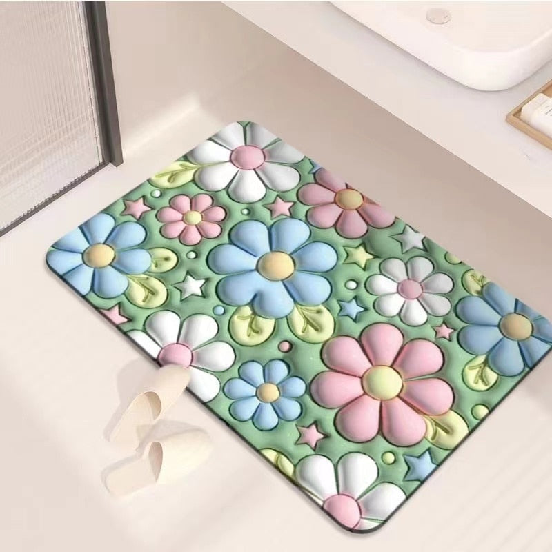 Non-Slip Cartoon Colorful Fun Quick Water Absorbent Mat - Image 1