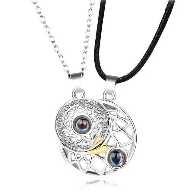 I Love You Magnetic Projection Couple Necklace Set - Image 10