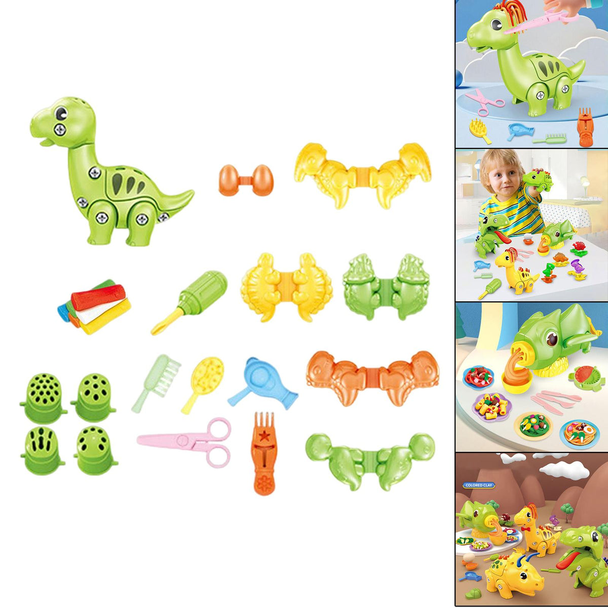 Educational Clay Modeling Dinosaur Toy Set