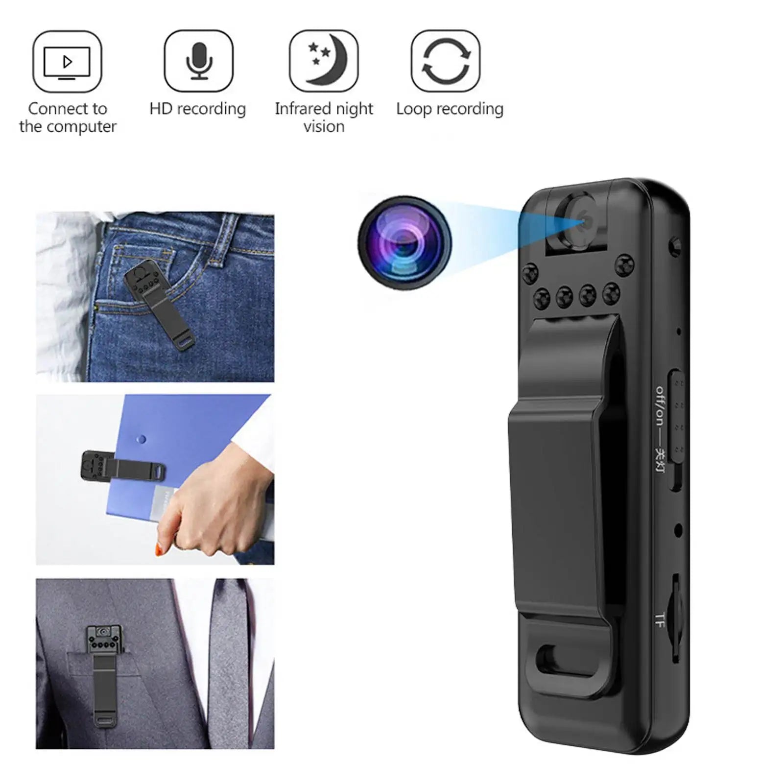 Pocket Spy Mini Clip-On Video Recorder Camera