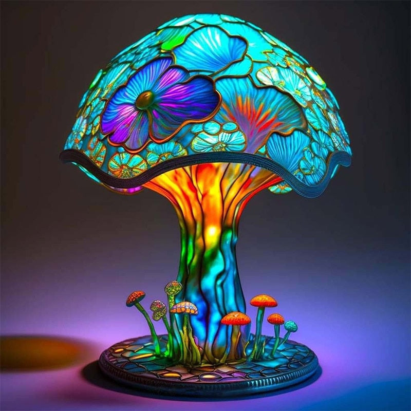 Colorful Mushroom Resin Lamp