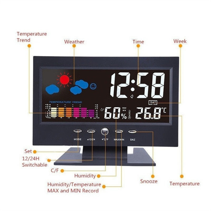 Alarm Pro LCD Weather Station Clock