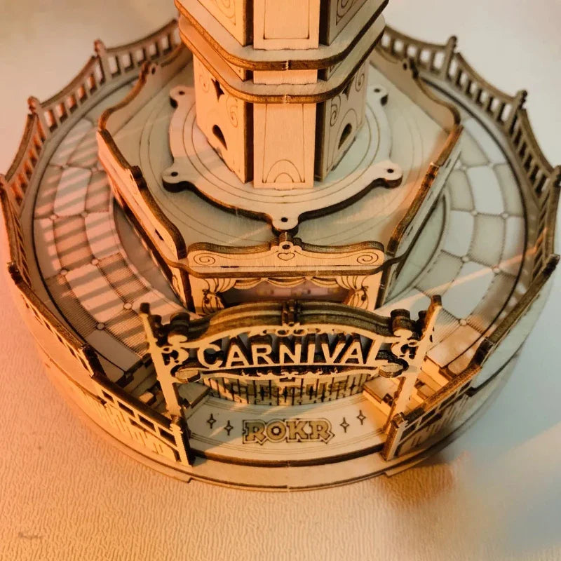 Wooden 3D Puzzle DIY Carnival Tower Kit - Image 6