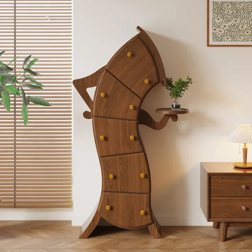 Sassy Playful Minimalist Wooden Cabinet - Image 0
