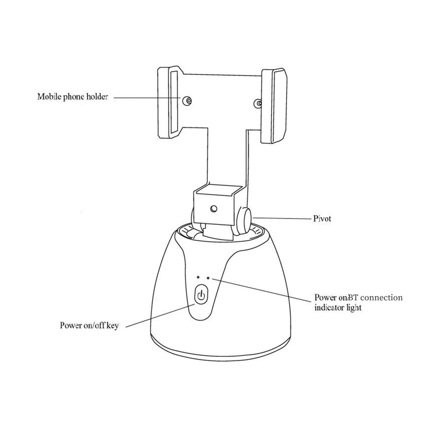 360 Auto Face Tracking Rotating Wireless Bluetooth Phone Holder - Image 6