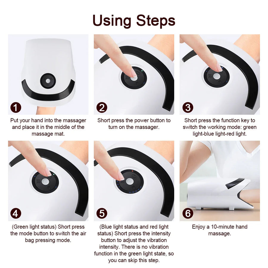 Hot Compress Electric Triple Mode Ergonomic Hand Massager - Image 6