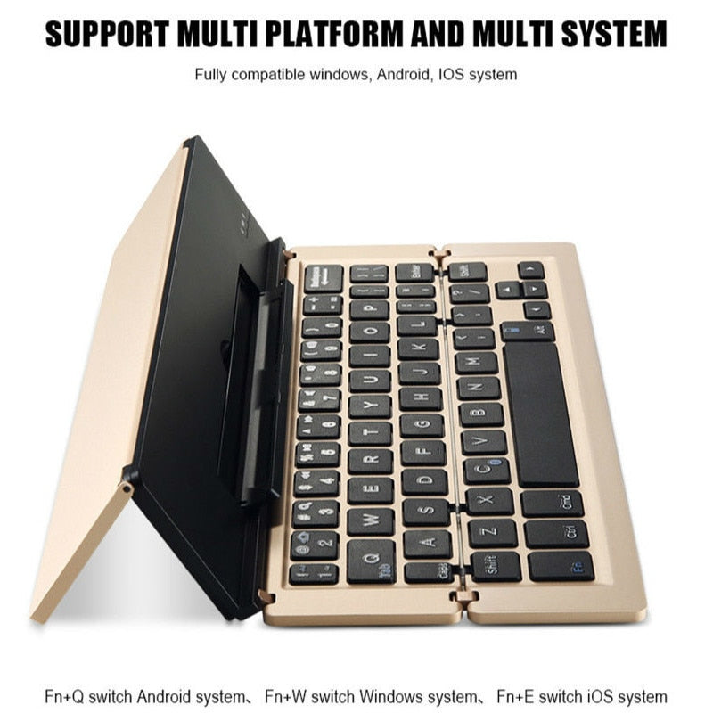 Portable Wireless Foldable Tablet Holder Keyboard - Image 2