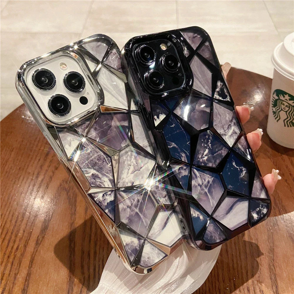 Geometric Colorful Marble iPhone Case