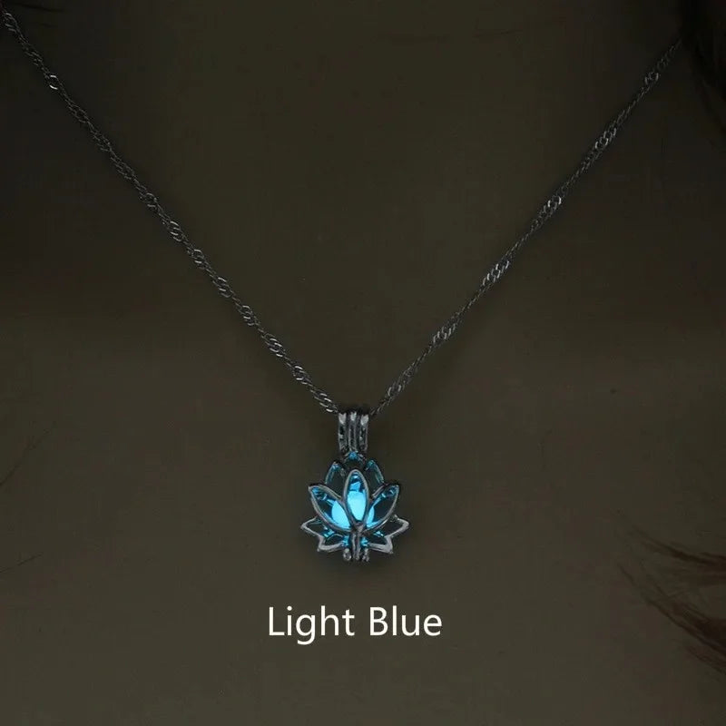 Mystic Moon Glow Lotus Necklace - Image 2