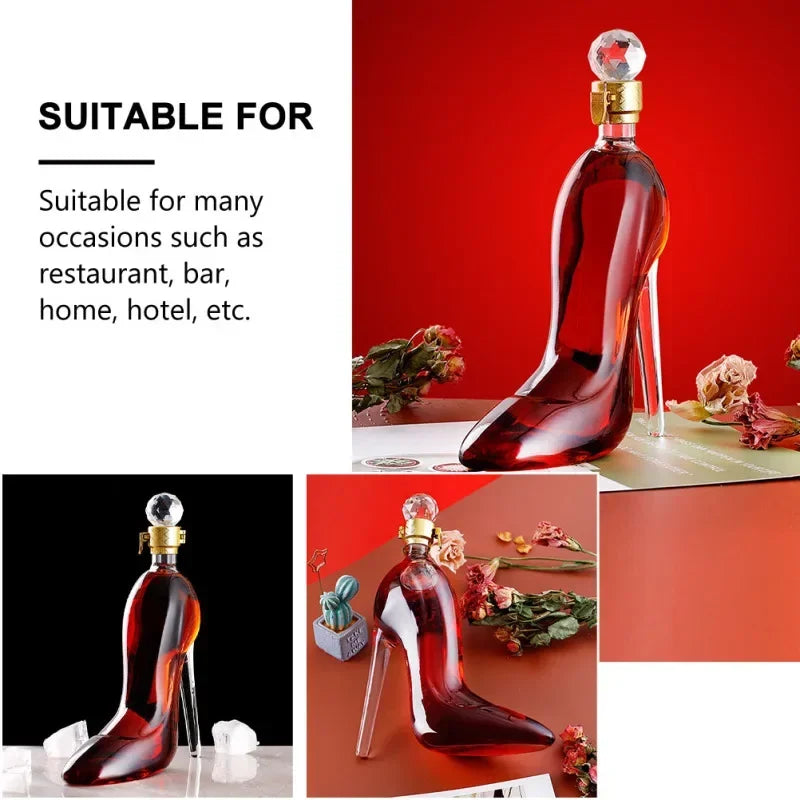 High Heel Fancy Glass Wine Decanter - Image 4