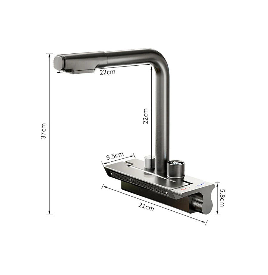 Digital Pull-Down Rain Waterfall Kitchen Faucet - Image 5