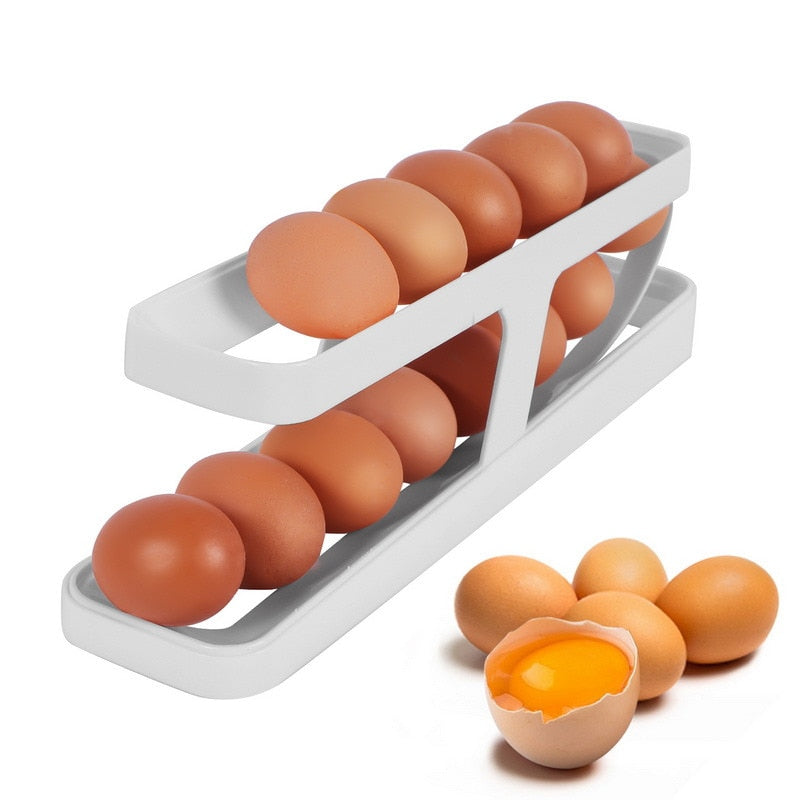 Automatic Egg Rolling Holder Organizer Rack