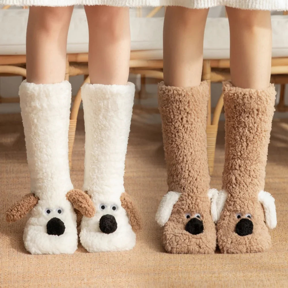 Fluffy Ears Cozy Long Socks - Image 1