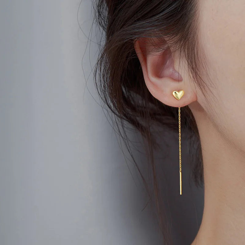 Elegant Slim Geometric Chain Earrings