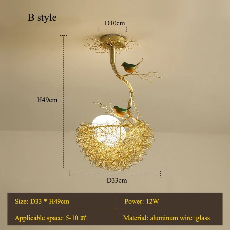 Bird Nest Egg Rustic Minimalist Lamp