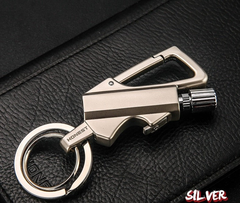 Outdoor Windproof Lighter Match Keychain