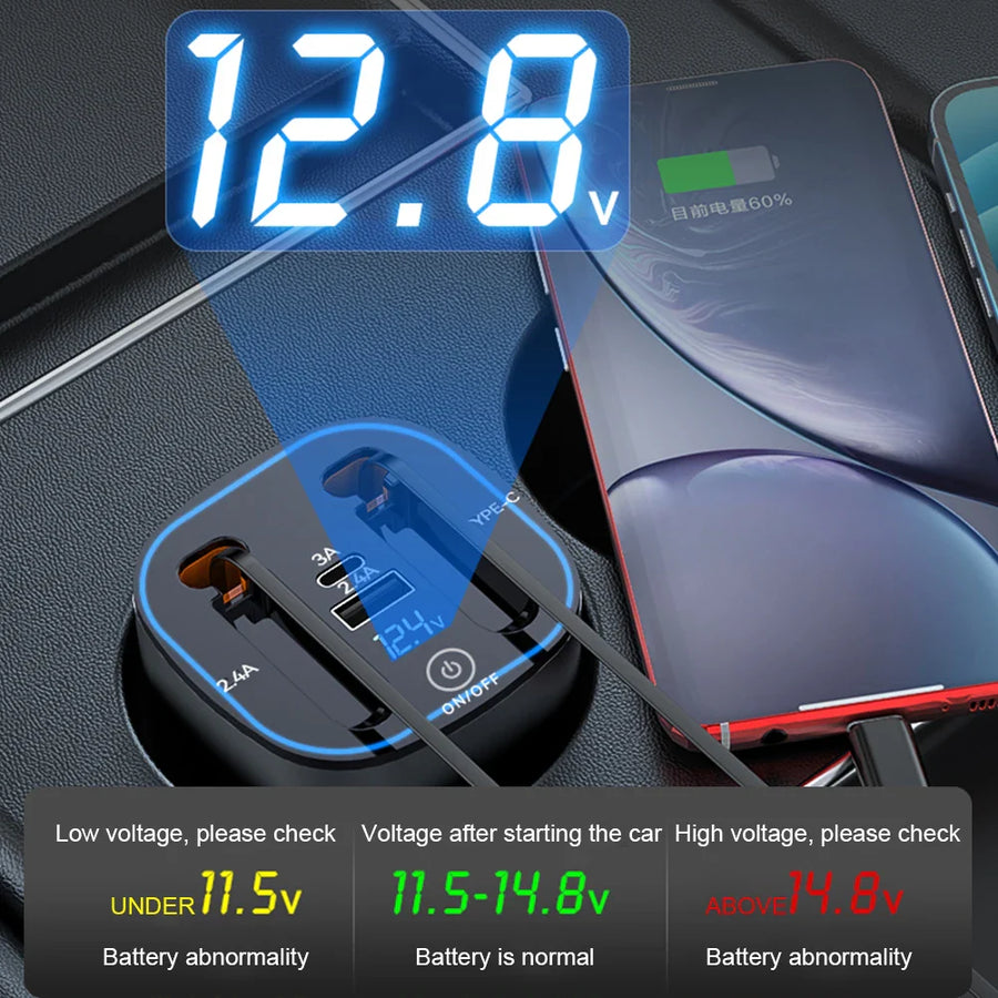 Smart Ride Retractable Car Fast Charger - Image 6