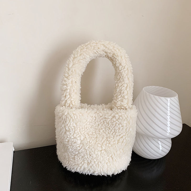 Cuddly Plush Mini Bucket Bag