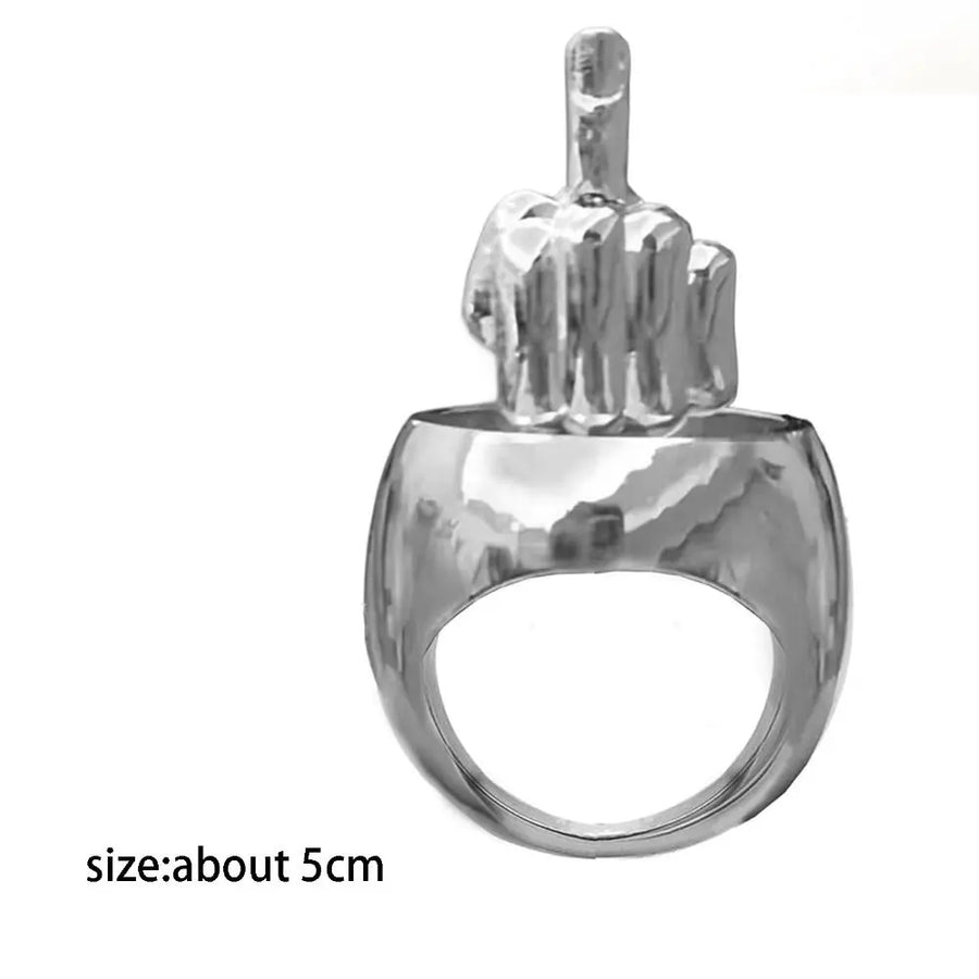 Edgy Iconic Flip Middle Finger Ring - Image 4