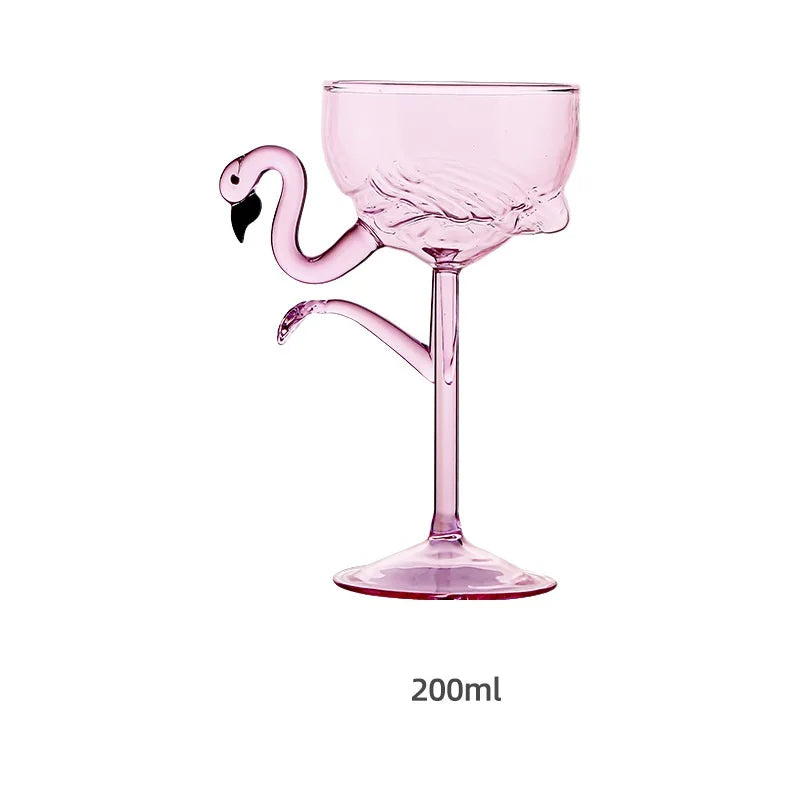 Pink Flamingo Cocktail Clear Party Glasses - Image 7