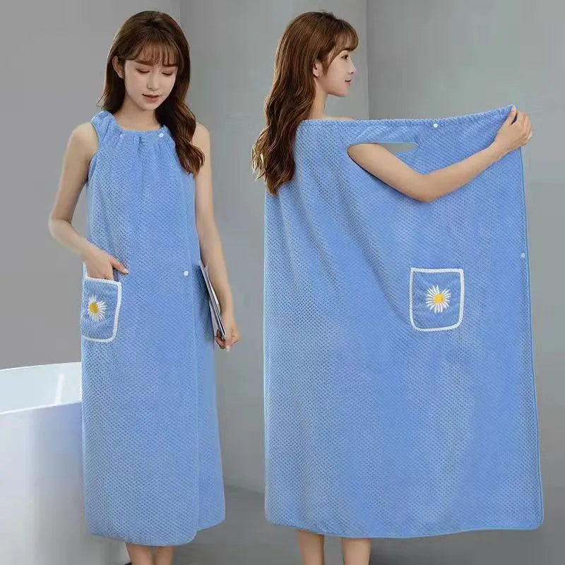 Quick Absorb Velvet Luxury Cute Wearable Bathrobe