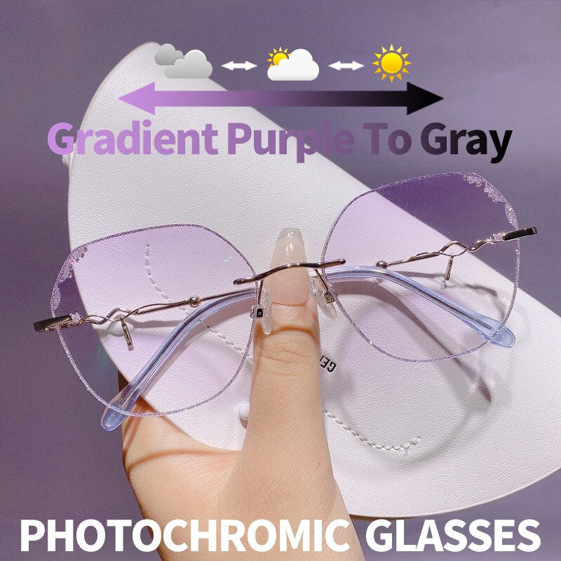 Diamond Sight Rimless Fashion Eyeglasses - Image 7