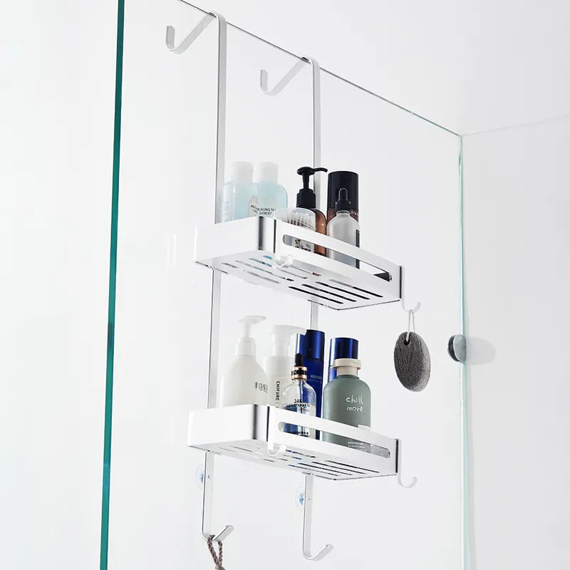 Sleek Shower Nail-Free Dual Layer Organizer Rack - Image 4