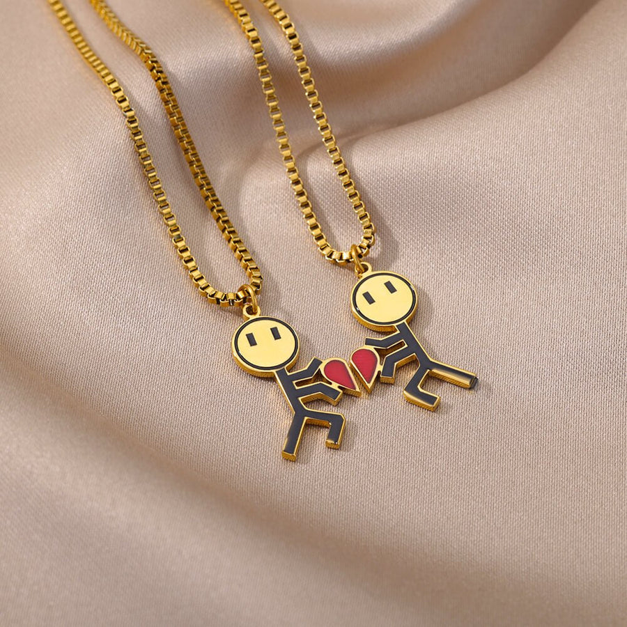 2pcs Double Love Heart Necklace - Image 3