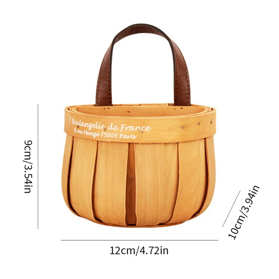 French Market Handcrafted Wooden Basket - Image 13