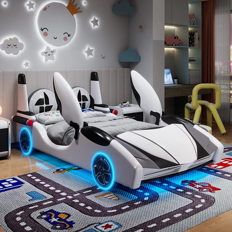 Speed Race Car LED Light Kids Bed - Image 4
