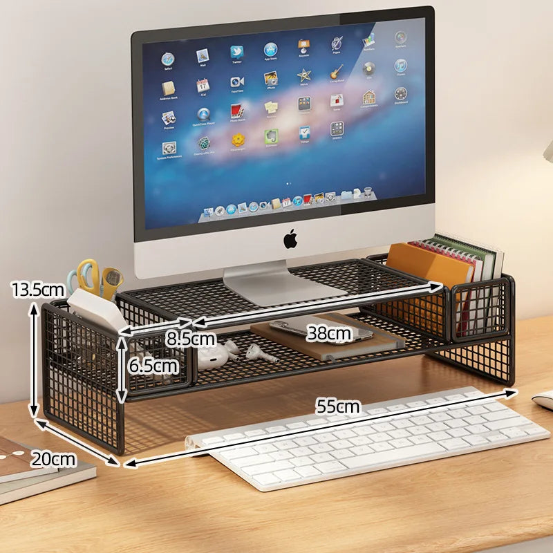Eye Level Height Adjustable Monitor Shelf Organizer