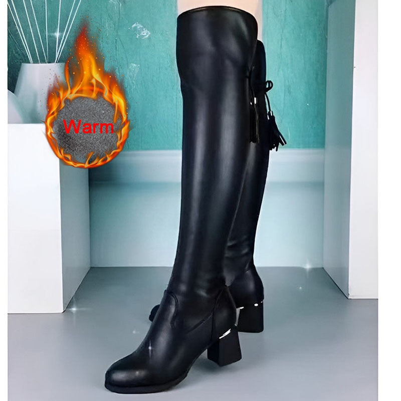 Butterfly Bow Elastic Casual Women Boots - Image 2