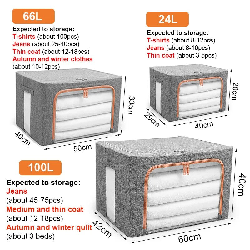 Foldable Storage Space-Saving Large Organizer Box - Image 5