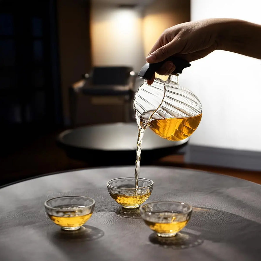 Vintage Pumpkin-Inspired Glass Tea Set - Image 2