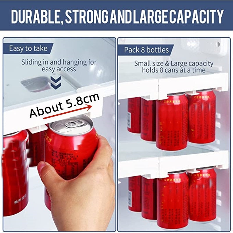 Refrigerator Beverage Organizer Slide Rack - Image 4
