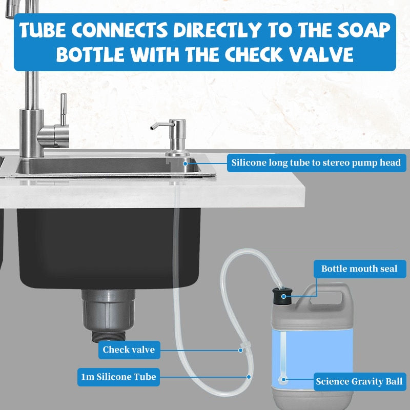 Kitchen Sink Built-in Liquid Soap Dispenser Kit