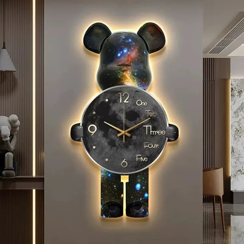 Glowing Star Bear LED Wall Clock - Image 0