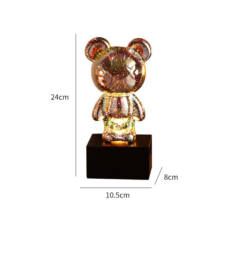 LED Bear Fireworks Night Lamp