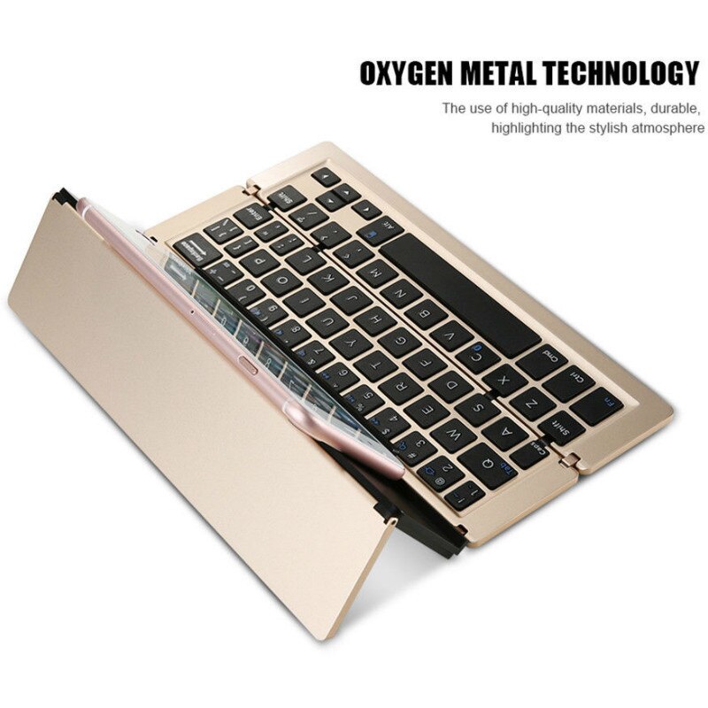 Portable Wireless Foldable Tablet Holder Keyboard - Image 4